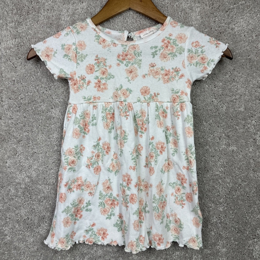 Laura Ashley Little Girls Size 4 Floral Short Sleeve Dress